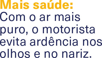 Mais saúde_ Com o ar mais puro, o motorista evita ardência nos_